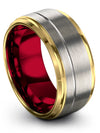 Men Carbide Wedding Ring Grey Tungsten Jewelry for Couples Bands 45th Year - Charming Jewelers