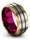 Her and Wife Grey Wedding Rings Engagement Lady Rings for Men Tungsten Bands - Charming Jewelers