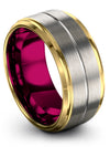 Tungsten Wedding Bands Set Tungsten Band for Guys Grooved Simple Rings Bands - Charming Jewelers