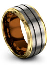Personalized Wedding Rings Grey Mens Rings Tungsten Grey Black Woman&#39;s Rings - Charming Jewelers