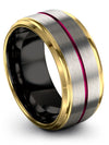 Grey Guys Wedding Ring Set Tungsten Rings Bands for Woman&#39;s Customize - Charming Jewelers