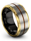 Tungsten Anniversary Band Set for Fiance and Wife Tungsten Band Grey Promise - Charming Jewelers
