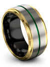 Groove Wedding Rings Tungsten Carbide Engraved Rings Grey Fathers Day Band - Charming Jewelers