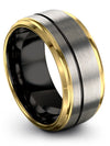 Wedding Rings Grey Sets Tungsten Carbide Bands for Couples 10mm Engagement - Charming Jewelers