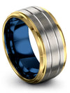 Couple Anniversary Band for Him and Fiance Grey Tungsten Wedding Ring Sets Cute - Charming Jewelers