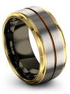 Guy Wedding Bands Two Tone Boyfriend and Girlfriend Wedding Ring Grey Tungsten - Charming Jewelers
