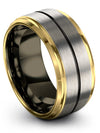 Grey Wide Man Wedding Ring Wedding Rings Tungsten Carbide 10mm Small Bands 10mm - Charming Jewelers