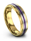 Wedding Bands Grey Purple Tungsten Ring for Man Engraved 6mm 6th - Sugar - Charming Jewelers