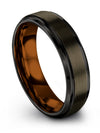 Guys Engraved Wedding Tungsten Gunmetal Ring for Womans 6mm Couples Jewelry - Charming Jewelers