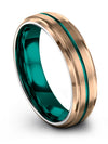 Womans Promise Ring Unique 18K Rose Gold and Teal Tungsten and 18K Rose Gold - Charming Jewelers