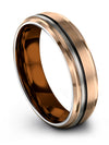 Wedding Bands 18K Rose Gold Tungsten 18K Rose Gold Black 18K Rose Gold Couple - Charming Jewelers