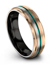Brushed Metal Guy Wedding Band in 18K Rose Gold Tungsten Rings Men&#39;s 6mm Male - Charming Jewelers