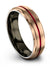 18K Rose Gold and Red Wedding Bands Guys Tungsten
