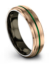 Fancy Promise Ring Guys Bands with Tungsten Simple Rings for Man 18K Rose Gold - Charming Jewelers