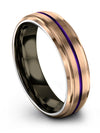 Unique Promise Ring Sets 18K Rose Gold Ring Tungsten Guys 6mm 6 Year Rings 18K - Charming Jewelers