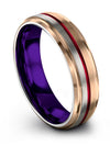 Man Wedding Rings Step Bevel 18K Rose Gold Tungsten Carbide Engagement Man Band - Charming Jewelers