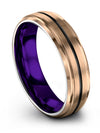 Boyfriend and Him 18K Rose Gold Wedding Rings 18K Rose Gold Black Tungsten - Charming Jewelers
