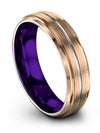 Wedding Band for Couples 18K Rose Gold Womans Band 18K Rose Gold Tungsten - Charming Jewelers
