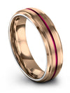 Brushed 18K Rose Gold Wedding Rings Tungsten Rings for Guy and Mens - Charming Jewelers