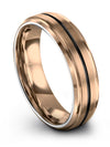 Tungsten Anniversary Ring for Men 18K Rose Gold Tungsten Couples Wedding Bands - Charming Jewelers