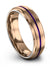 18K Rose Gold Promise Band for Couple Woman Ring Tungsten