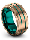 18K Rose Gold Female Promise Band Tungsten Bands Husband and His Brushed 18K - Charming Jewelers
