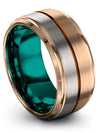 Guys Solid 18K Rose Gold Bands Tungsten Ring Engraved 18K Rose Gold Bands - Charming Jewelers