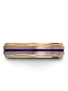 Men&#39;s Wedding Bands 18K Rose Gold 18K Rose Gold and Purple Tungsten Band - Charming Jewelers