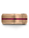 Male Wedding Rings 18K Rose Gold and Fucshia Tungsten Woman&#39;s Ring 18K Rose - Charming Jewelers