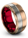 10mm Fucshia Line Wedding Ring Tungsten Wedding Bands