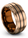 Anniversary Band 18K Rose Gold Tungsten His and Girlfriend Wedding Rings Men - Charming Jewelers
