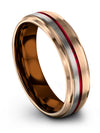 18K Rose Gold Wedding Rings for Her Tungsten 18K Rose Gold Male Rings Engraved - Charming Jewelers