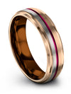 18K Rose Gold Wedding Rings for Her Tungsten 18K Rose Gold