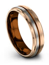 Tungsten Wedding 18K Rose Gold Tungsten Carbide Rings for Guy 6mm 18K Rose Gold - Charming Jewelers