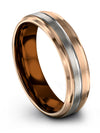Guys Wedding Rings 6mm Wedding Rings for Man Tungsten 18K Rose Gold I Love You - Charming Jewelers