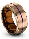 Man Simple Wedding Bands Tungsten Satin Ring for Guy 18K Rose Gold Plated - Charming Jewelers