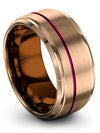 Womans Wedding Ring Engraved 18K Rose Gold Tungsten Band Mens Ring for Hand - Charming Jewelers