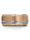 Tungsten Band for Male Promise Ring 18K Rose Gold Man Tungsten Wedding Rings - Charming Jewelers