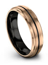 Band Wedding Bands Woman Tungsten Ring 18K Rose Gold Black Unique Engagement - Charming Jewelers