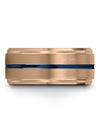 Tungsten Band for Male Promise Ring 18K Rose Gold Man Tungsten Wedding Rings - Charming Jewelers