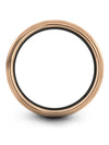 18K Rose Gold Wedding Bands Men Tungsten Ring Band for Guys Simple Promise - Charming Jewelers