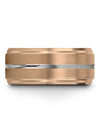 Lady Promise Band Tungsten 18K Rose Gold Grey Tungsten 18K Rose Gold Grey Rings - Charming Jewelers