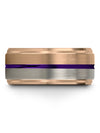 18K Rose Gold Purple Woman Wedding Rings Tungsten Bands for Guy Engagement - Charming Jewelers