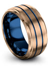Promise Rings 18K Rose Gold Blue Fancy Tungsten Rings Unique 18K Rose Gold - Charming Jewelers