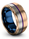 18K Rose Gold Plain Wedding Ring Fancy Tungsten Ring 18K Rose Gold Engagement - Charming Jewelers