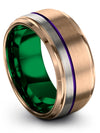 Wedding Men 18K Rose Gold Rings Tungsten Wedding Bands 18K Rose Gold Purple - Charming Jewelers