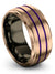 10mm Purple Line Promise Band 18K Rose Gold Plated Tungsten
