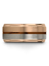 18K Rose Gold Copper Anniversary Ring for Guys Tungsten Bands 18K Rose Gold - Charming Jewelers