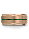 Tungsten Bands for Male Wedding Rings Brushed 18K Rose Gold Tungsten Ring - Charming Jewelers