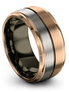 Wedding Set 18K Rose Gold Ring Tungsten Couples Ring Ladies Band Ring 18K Rose - Charming Jewelers